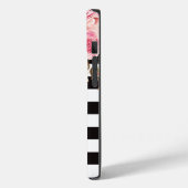 水彩フローラ白黒モノグラストライプム Case-Mate iPhoneケース (裏面 / 左)