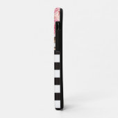 水彩フローラ白黒モノストライプグラム Case-Mate iPhoneケース (裏面/左)