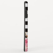 水彩フローラ白黒モノストライプグラム Case-Mate iPhoneケース (裏面/右)