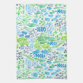 水彩フローラ白 キッチンタオル (縦)