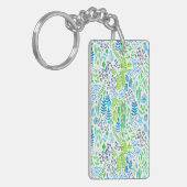 水彩フローラ白 キーホルダー (正面左)