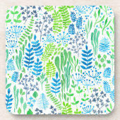 水彩フローラ白 コースター (正面)