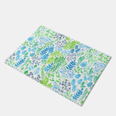 水彩フローラ白 ドアマット (アングル)