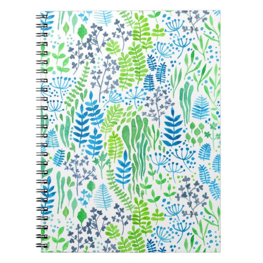 水彩フローラ白 ノートブック (正面)