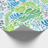 水彩フローラ白 ラッピングペーパー (角)