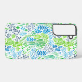 水彩フローラ白 SAMSUNG GALAXYケース (裏面横)