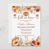 水彩フローラ秋インラブカボチャハート 招待状 (正面)