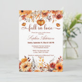 水彩フローラ秋インラブカボチャハート 招待状 (スタンド正面)