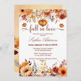 水彩フローラ秋インラブカボチャハート 招待状
