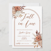 水彩フローラ秋インラブブライダルシャワー 招待状 (正面)