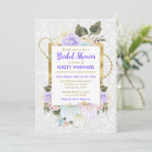 水彩フローラ秋カボチャブライダルシャワー 招待状 (スタンド正面)