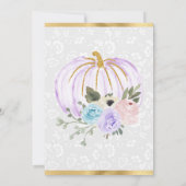 水彩フローラ秋カボチャブライダルシャワー 招待状 (裏面)