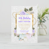 水彩フローラ秋カボチャ50誕生日 招待状 (スタンド正面)