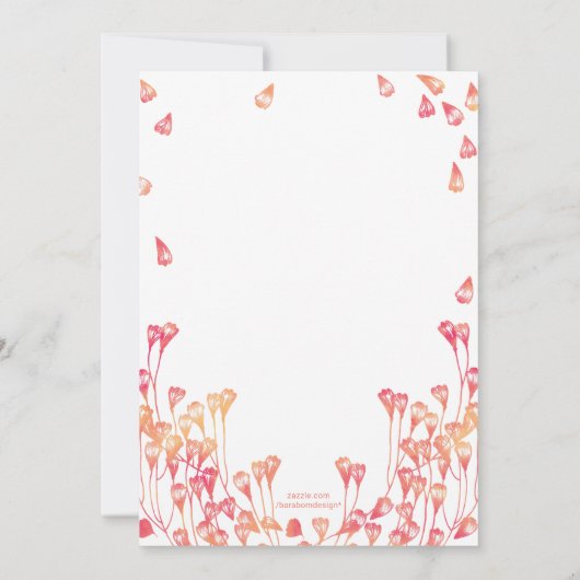 水彩フローラ秋ガールベビーシャワー招待状 招待状 (裏面)