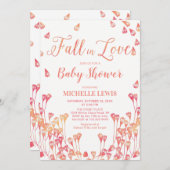 水彩フローラ秋ガールベビーシャワー招待状 招待状 (正面/裏面)
