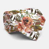 水彩フローラ秋スパイスカラーフラワー ネクタイ (ロール)