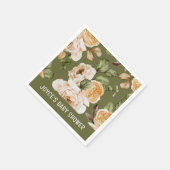 水彩フローラ秋ベビーシャワー スタンダードカクテルナプキン (角)