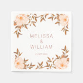 水彩フローラ秋結婚アイボリー スタンダードカクテルナプキン (正面)