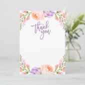 水彩フローラ空白のサンキューカード サンキューカード (スタンド正面)
