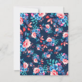 水彩フローラ第50誕生日Program Navy 招待状 (裏面)