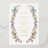 水彩フローラ箔招待状 箔招待状 (正面)