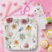 水彩フローラ紙プレート ペーパープレート (パーティー)