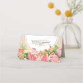 水彩フローラ素朴のテー結婚ブル座席表 プレイスカード (裏面)