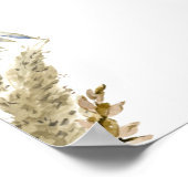 水彩フローラ素朴の結婚ウェルカムポスター ポスター (角)