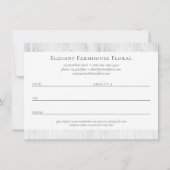 水彩フローラ素朴ギフト券カード 招待状 (裏面)