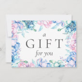 水彩フローラ素朴ギフト券カード 招待状 (正面)