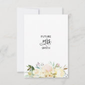 水彩フローラ素朴ピンクアイボリーブライダルシャワー 招待状 (裏面)