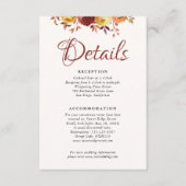 水彩フローラ素朴秋暖秋結婚の エンクロージャーカード (正面)