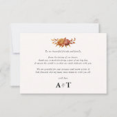 水彩フローラ素朴秋暖秋結婚の サンキューカード (正面)