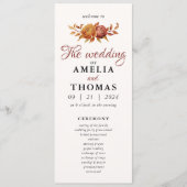 水彩フローラ素朴秋暖秋結婚の プログラム (正面)