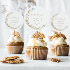 水彩フローラ素朴結婚の ラウンドシール