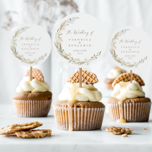 水彩フローラ素朴結婚の ラウンドシール