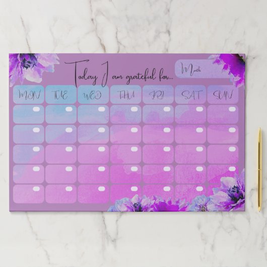 水彩フローラ紫デイリーリザクションジャーナル ペーパーパッド (インサイチュ)