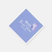 水彩フローラ紫バタフライブライダルシャワー スタンダードカクテルナプキン (角)
