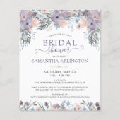 水彩フローラ紫ブライダルシャワー招待 (正面)