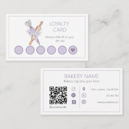 水彩フローラ紫ベーカリー ロイヤリティカード