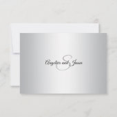 水彩フローラ紫ラベンダーグレ結婚ーズ 出欠カード (裏面)