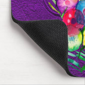 水彩フローラ紫色の花 マウスパッド (コーナー)