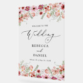 水彩フローラ結婚のウェルカムアクリル看板 アクリルサイン (傾斜)