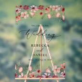 水彩フローラ結婚のウェルカムアクリル看板 アクリルサイン (ニュートラル)