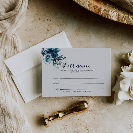 水彩フローラ結婚のソングリクエストカード 出欠カード