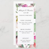 水彩フローラ結婚のメニューカード メニュー (正面/裏面)