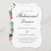 水彩フローラ結婚のリハーサルディナーカード 招待状 (正面/裏面)