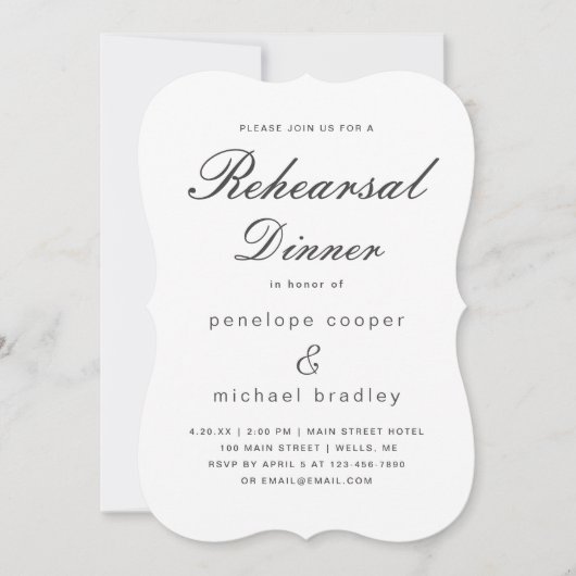 水彩フローラ結婚のリハーサルディナーカード 招待状 (正面)