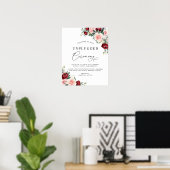 水彩フローラ結婚の差し込み式サイン ポスター (ホームオフィス)