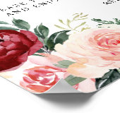 水彩フローラ結婚の差し込み式サイン ポスター (角)